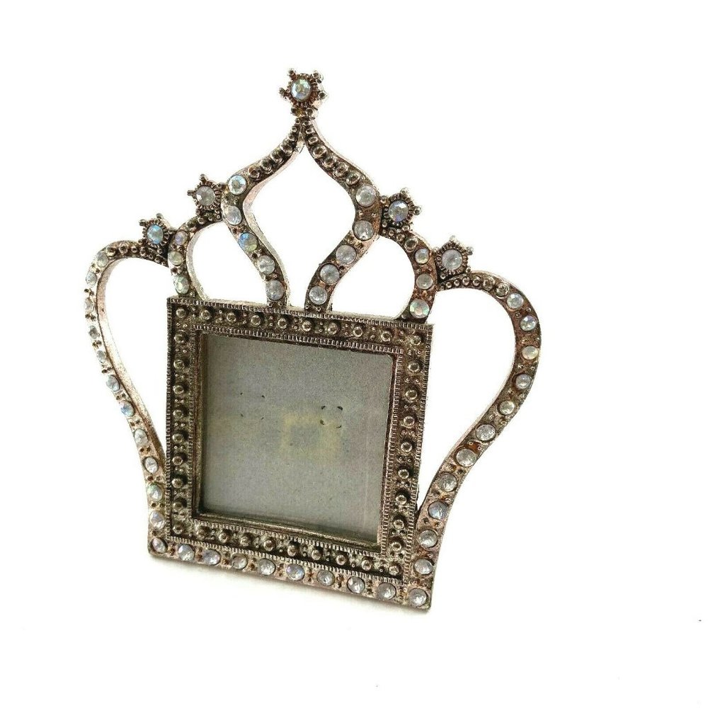 JBW Picture Frame with Rhinestones Princess Crown Photo Frame For 2'' x 2''